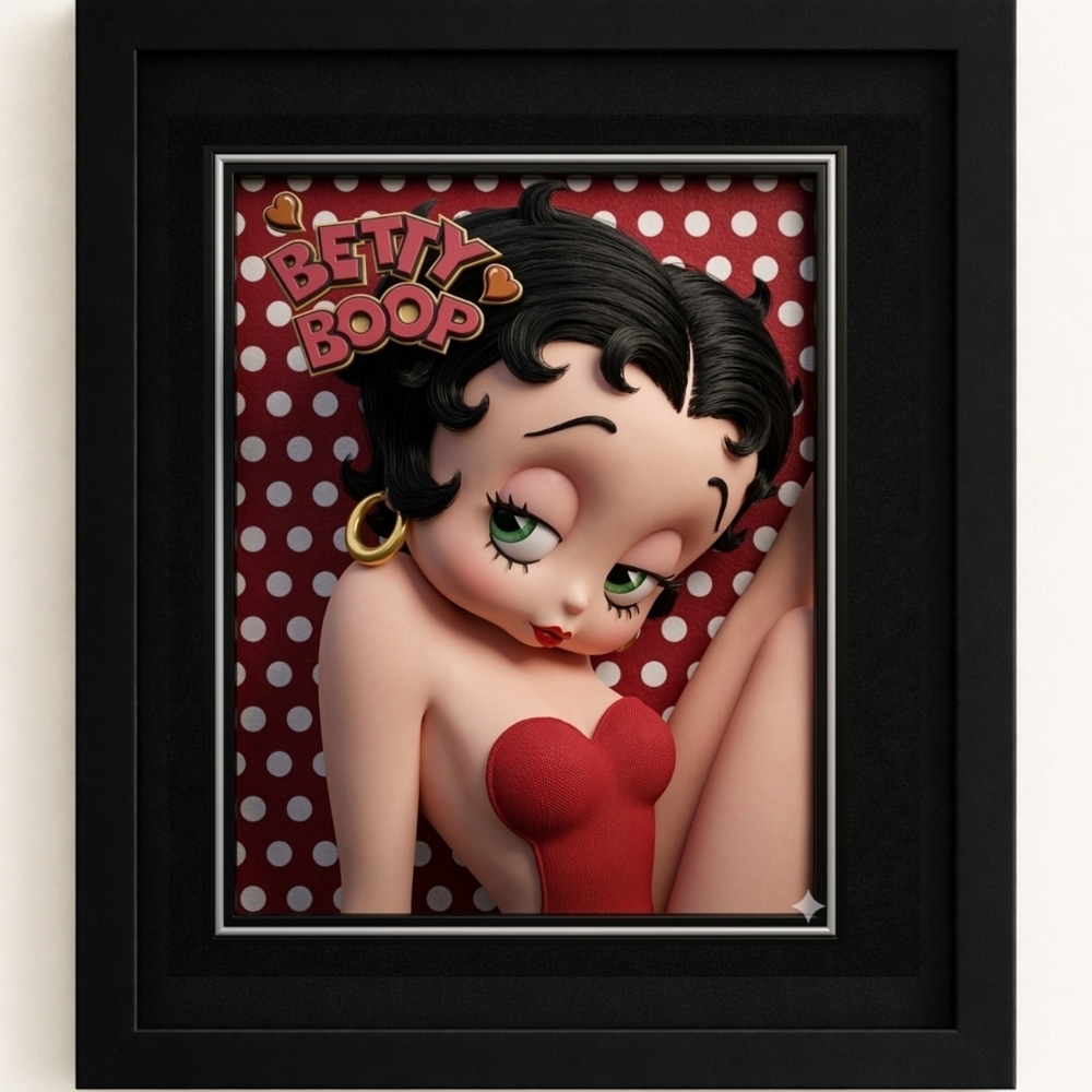 Betty Boop A.I. Art Print in Glass Front Frame 8x10